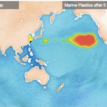 Map showing where plastics end up